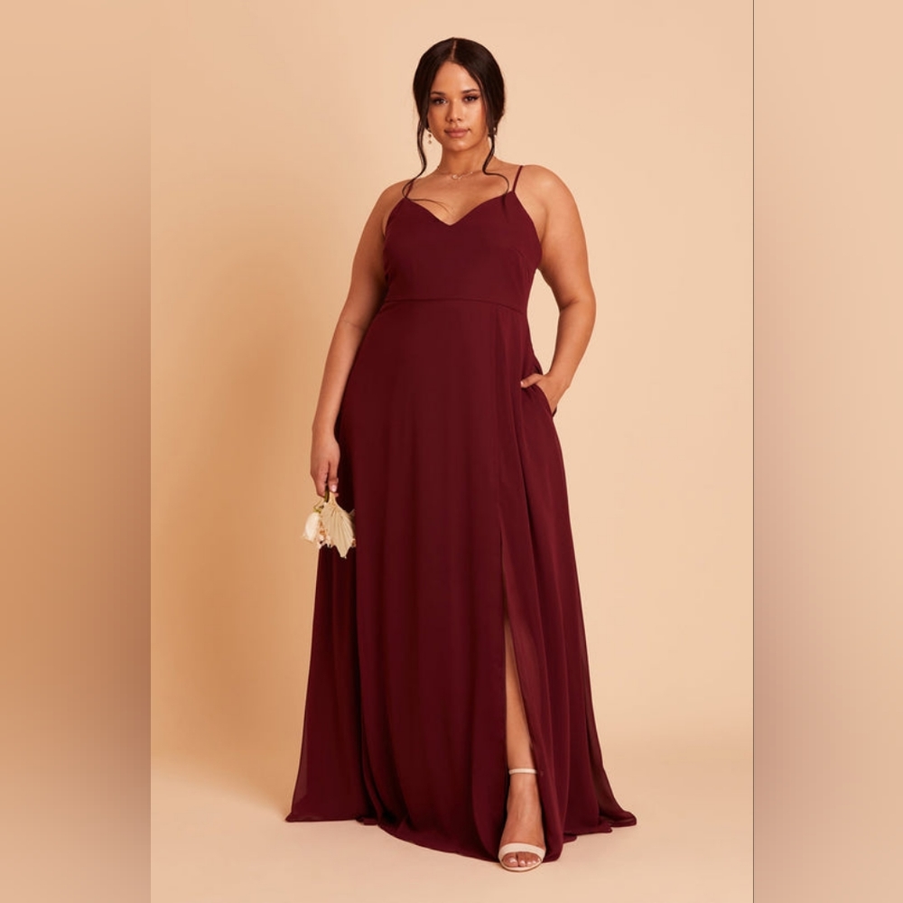 Birdy Grey Adelle Chiffon Cabernet Red Bridesmaid Dress Women's Plus Size 2X - Picture 13 of 13